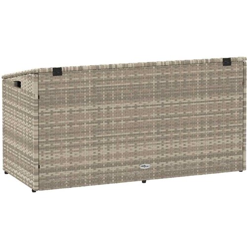  Vrtna kutija za pohranu svijetlosiva 110x50x58 cm od poliratana Slike