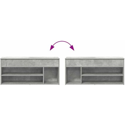  Klupa za cipele boja betona 102x30,5x45 cm konstruirano drvo Slike