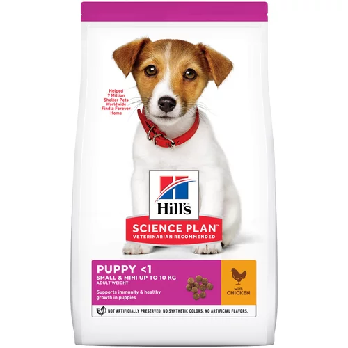 Hill’s Science Plan Puppy <1 Small & Mini s piletinom - 2 x 6 kg