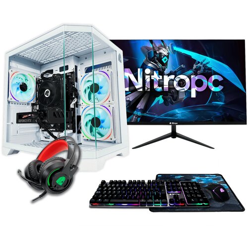 Nitropc Popoln igralni računalnik Pack Silver - AMD Ryzen 5 5500, RTX 3050 6 GB, RAM 16 GB, M.2 1 TB, Bela, (5000007637) Cene