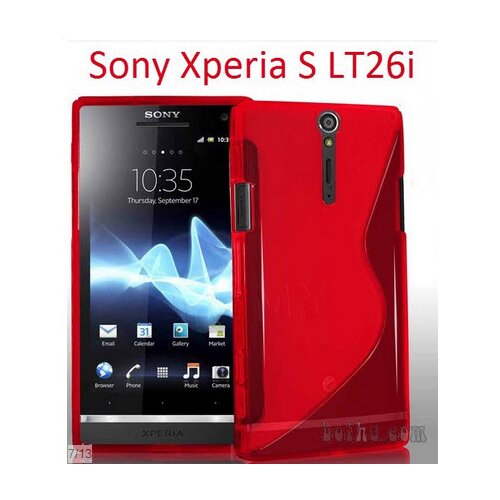  Gumijasti / gel etui S-Line za Sony Xperia S LT26i - rdeči Slike