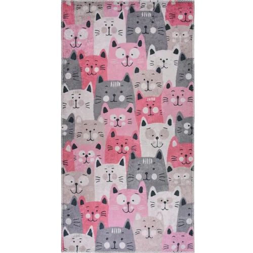 Vitaus Ružičasti dječji tepih 80x150 cm Silly Cats –