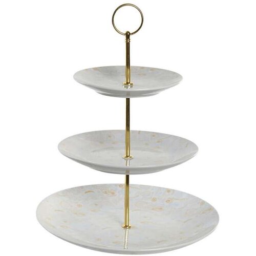 Posuda za Voće DKD Home Decor 27 x 27 x 34 cm Porculan Plava Roza Metal Slike