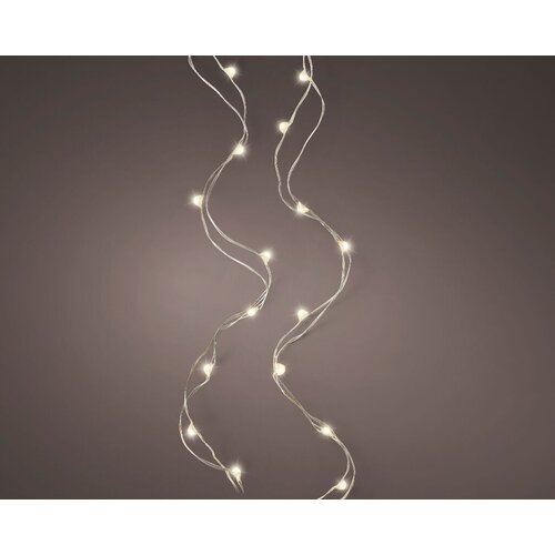 Lumineo Lampice za jelku, 4.95 m, 100 lampica, Unutra&amp;scaron;nje, Srebrna žica/baterije, LED, Svetlo toplo belo Slike
