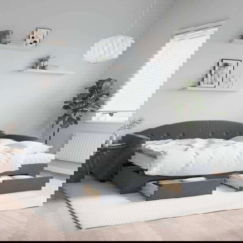 vidaXL Dnevni krevet na razvlačenje tamnosivi 90 x 200 cm baršunasti Cene