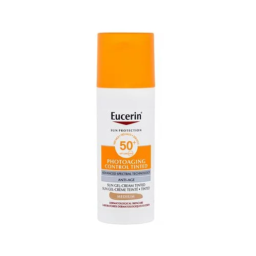 Eucerin sun protection photoaging control tinted gel-cream SPF50+ obojena gel krema protiv bora 50 ml nijansa medium za žene
