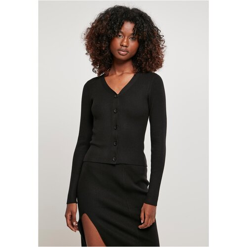 UC Curvy Women&amp;#039;s cardigan with short rib knit, black Slike