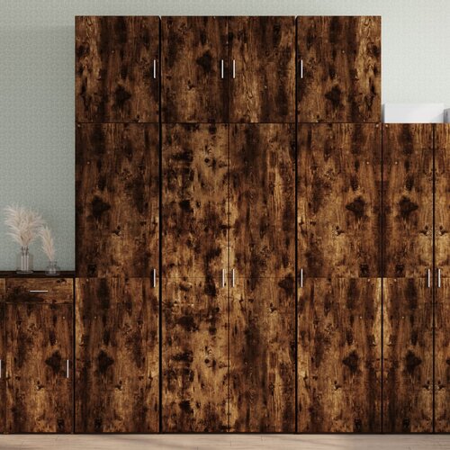 vidaXL Visoka omara dimljen hrast 80x42,5x249 cm inženirski les Cene