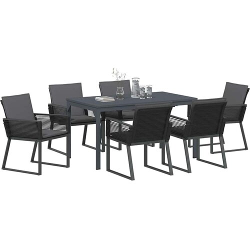  Vrtni set za objed 7 pcs Antracit poliratan Slike