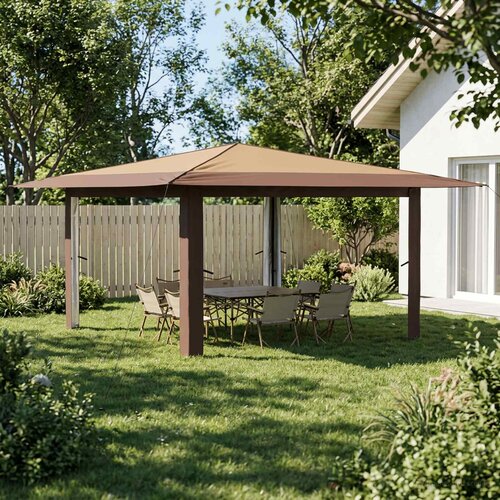 Gazebo bez bočnih strana 4 x 4 m Bež i smeđa Cijene