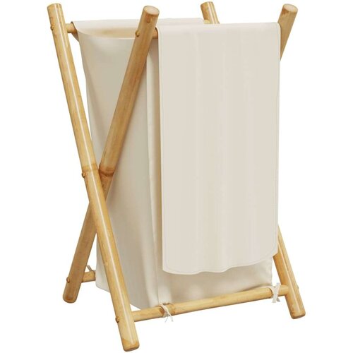 VidaXL Ko&amp;scaron;ara za rublje krem bijela 41 5 x 36 x 63 5 cm od bambusa Slike