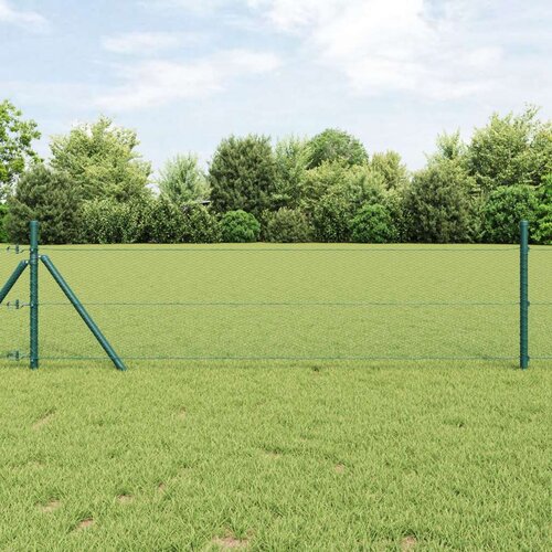 vidaXL Heksagonalna ograja Zelena 0.4x25 m Jeklo Cene