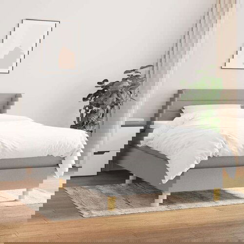  Box spring postelja z vzmetnico svetlo siv 100x200 cm blago, (20725389) Cene