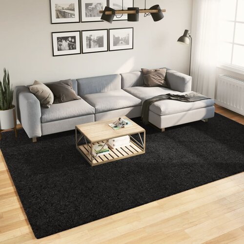 vidaXL Preproga OVIEDO s kratkimi vlakni črna 240x340 cm Cene