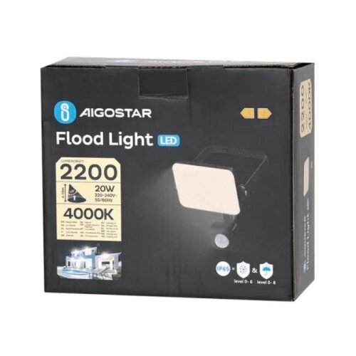 Aigostar led reflektor sa senzorom LED/20W/230V 4000K IP65, crne boje Slike