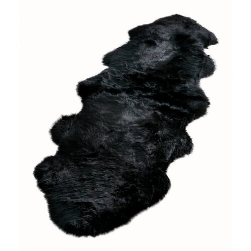 Native Natural Črna preproga iz ovčje kože Native Natural Double, 60 x 240 cm Cene