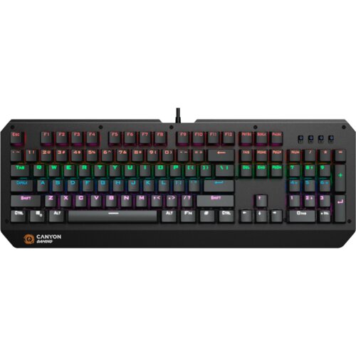 Canyon Wired multimedia gaming keyboard with lighting effect, 108pcs rainbow LED, Numbers 104keys, EN double injection layout, cable length 1.8M Cijene