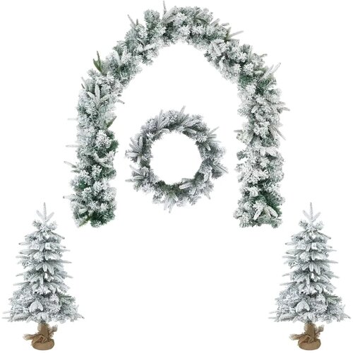 Mini božićno drvce 60 cm PVC i PE Zelena i bijela - Bijela 60 cm bez LED svjetala Slike