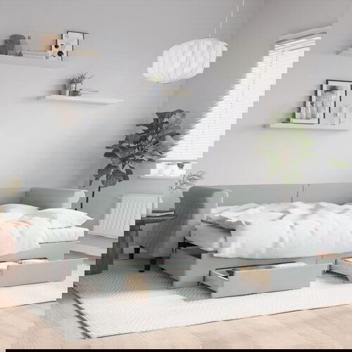  The Living Store Izvlečna dnevna postelja s predali svetlo siva 80x200 cm žamet - Izvlečna Dnevna Postelja, (21440227) Slike
