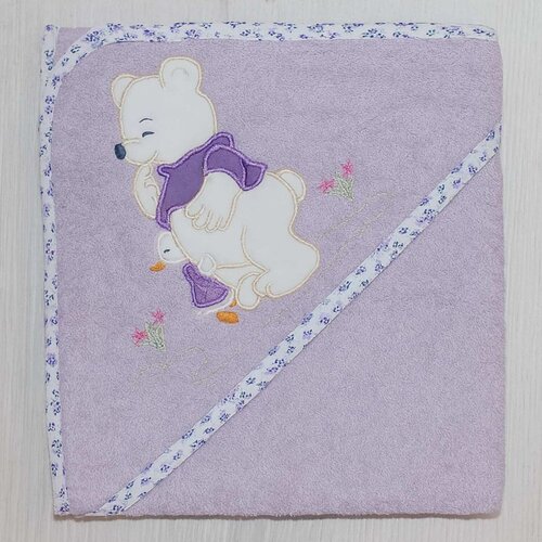 Ready Dječji ručnik s kapuljačom dimenzija 75x75 cm - Ljubičasti Slike