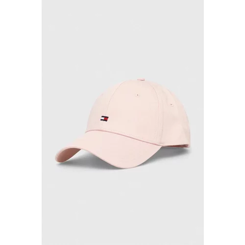 Tommy Hilfiger Bombažna bejzbolska kapa roza barva