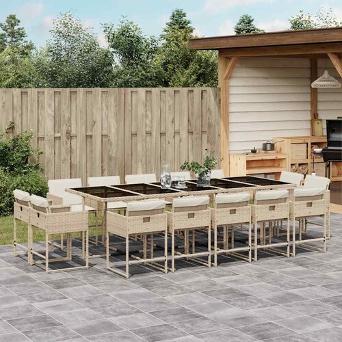  15-dijelni vrtni blagovaonski set s jastucima poliratan Slike