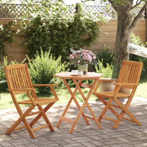  3-dijelni sklopivi bistro set od masivnog bagremovog drva Smeđa 70 cm Cene