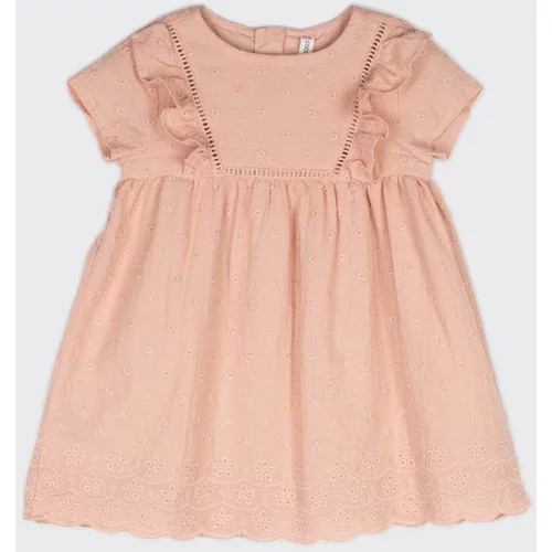Coccodrillo Pamučna haljina za bebe boja: ružičasta, mini, širi se prema dolje
