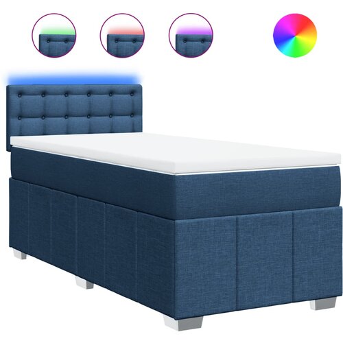 Maison Chic Box spring postelja - Vzmetna postelja z vzmetnico modra 90x190 cm blago SL17400, (21882713) Cene