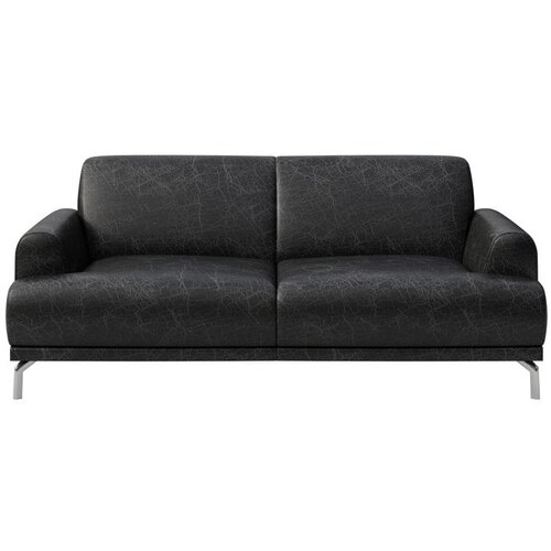 MESONICA Črna usnjena zofa Puzo, 170 cm Cene