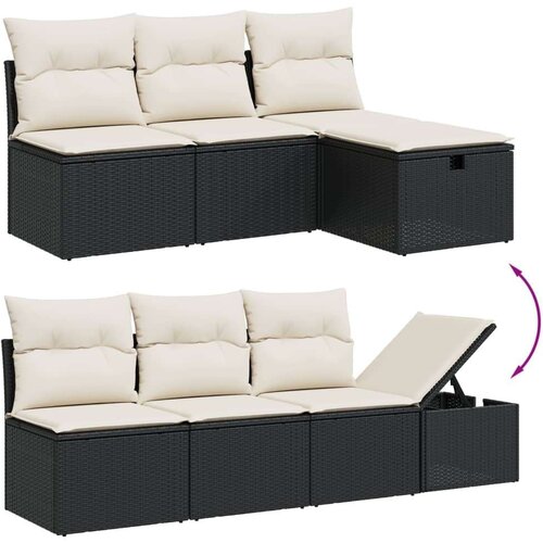 VidaXL 7-dijelni set vrtnih sofa od poliratana s jastucima crni Slike