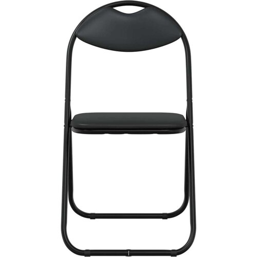  Sklopiva stolica 2 pcs Crna 48 x 43 5 x 81 cm Lažna koža - Crna 2 Slike