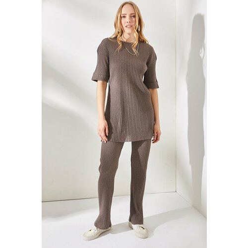 Olalook Two-Piece Set - Brown - Relaxed fit Cene