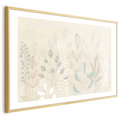  Plakat - Pastel-Beige Meadow 30x21 Zlatni okvir s margom Cijene