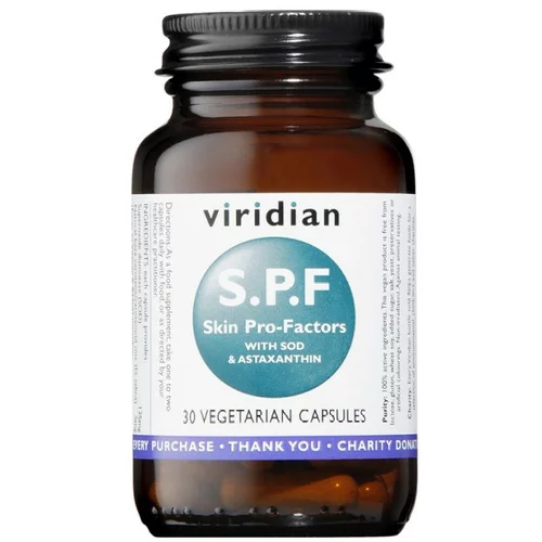 Viridian Nutrition S.P.F. pro-faktorji z SOD in astaksantinom Viridian (30 kapsul)