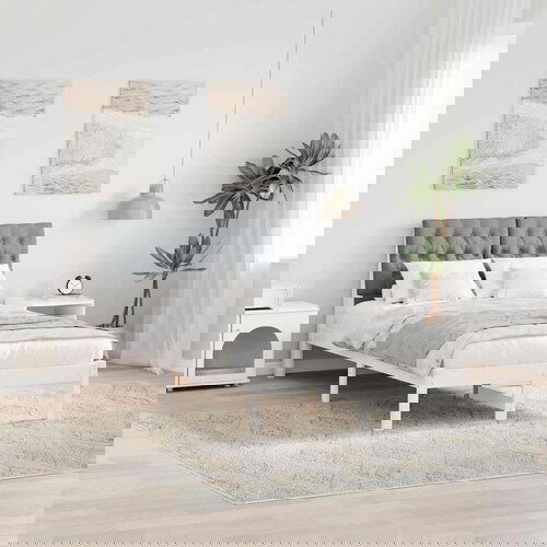 vidaXL Krevetni okvir s tapiciranim uzglavljem Bijelo 120 x 200 cm Cene