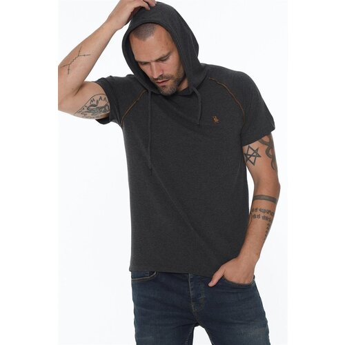 Dewberry T8570 HOODED MEN&amp;#039;S T-SHIRT-ANTHRACITE Slike