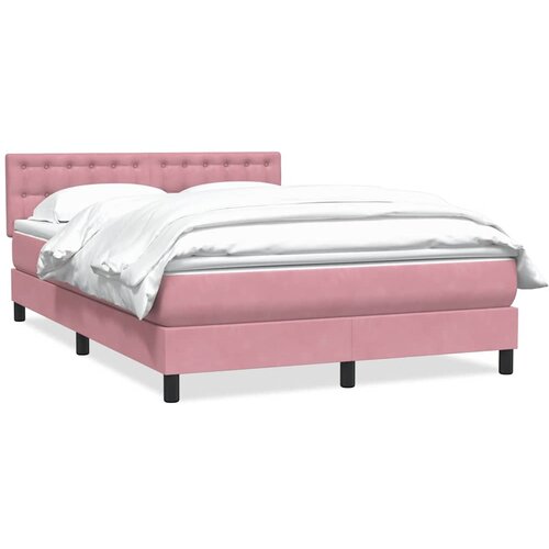 vidaXL Box spring postelja z vzmetnico roza 160x210 cm žamet, (21829429) Cene