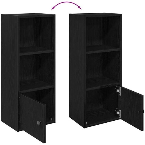 VidaXL Regal za knjige crni hrasta 31x24x77 cm od konstruiranog drva Slike