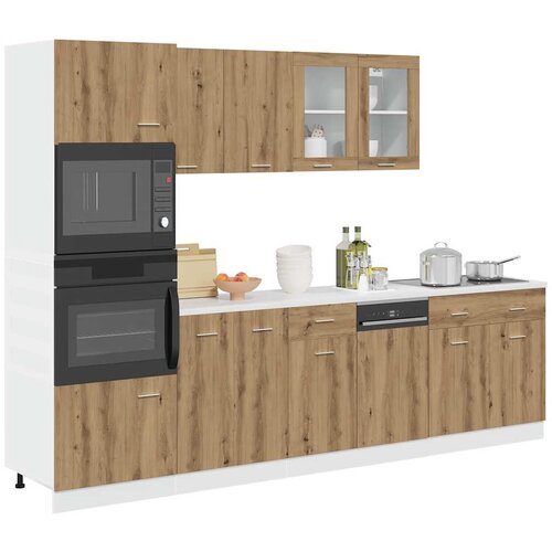 VidaXL 7-dijelni set kuhinjskih ormarića Artisan hrast izrađen od drva Slike