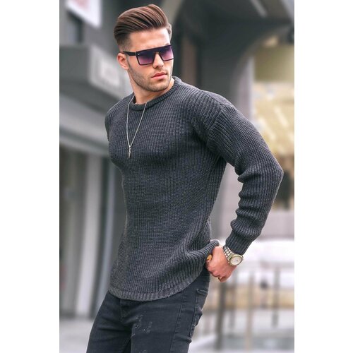 Madmext Anthracite Basic Knitwear Men's Sweater 5990 Slike