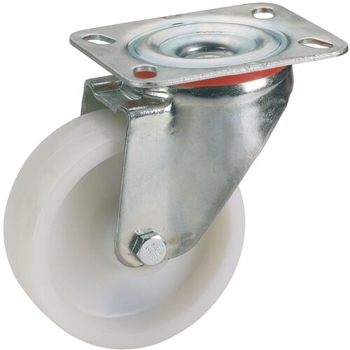 D&amp;Ouml;RNER + HELMER 728171 Plastični okretni kotač 125x40 mm Gl, PP natural, ploča 100x85 mm Slike