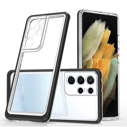  Hibriden ovitek za Samsung S23 Ultra, Robusten, Črn Cene