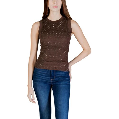 Guess Majice brez rokavov SL FRANCINE SMOCK HOTFIX TOP W6GP14 K2940 Kostanjeva Cene