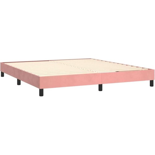 VidaXL Krevet box spring s madracem LED ružičasti 180x200cm bar&amp;scaron;unasti Slike