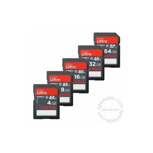 Sandisk SDHC/XC Ultra 30MB/s Class 10 8GB memorijska kartica Slike