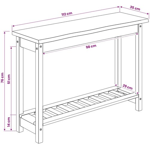  Konzolna stolica EKAI Bijela 112 x 35 x 76 cm Masivna borovina Slike