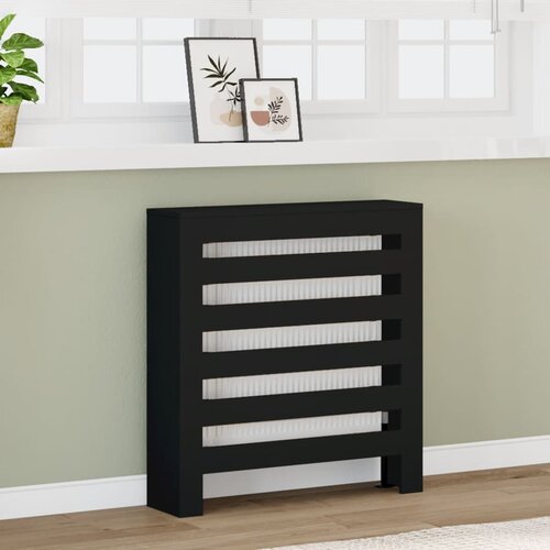 VidaXL Pokrov za radiator črn 78x20x82 cm inženirski les Slike