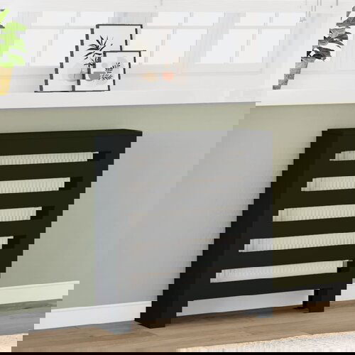VidaXL Pokrov za radijator crni 78 x 20 x 82 cm konstruirano drvo Slike