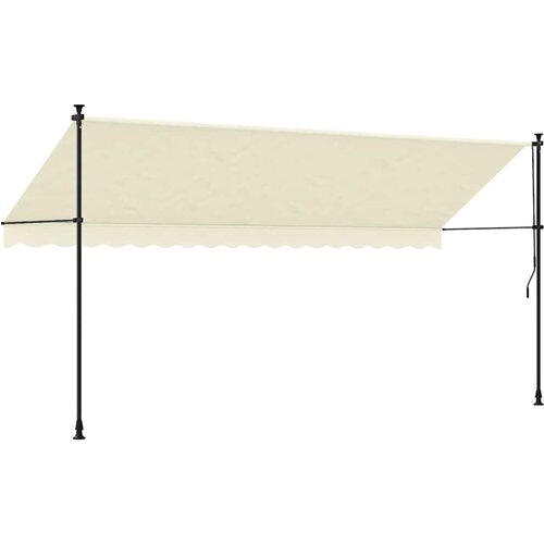 Tenda na uvlačenje krem 400 x 150 cm od tkanine i čelika Slike